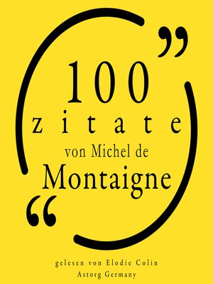 cover image of 100 Zitate von Michel de Montaigne